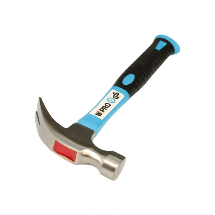 Молоток-гвоздодер WIPRO 20oz, двухкомпонентная рукоятка фиберглас+ПВХ и ТПР 0503-570