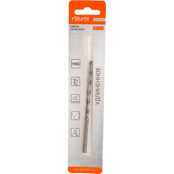 Сверло по металлу 4.2х119 мм Sturm 1055-042-119L