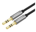 Кабель UGREEN AV119-10734 AUX 3.5mm M to AUX 3.5mm M , позолоченные коннекторы, Качество стереозвука Hi-Fi, силиконовый круглый, 1.5m, Black