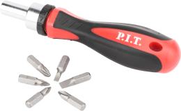 Набор бит P.I.T. HSDR04-0006 7 предметов рукоятка с трещоткой, биты 6 шт., блистер