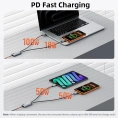 Кабель CABLETIME CU14J (CT-2CM140-AG) 1.5м USB-C на два USB-C 140 Вт черный плетеный