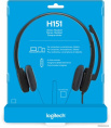 Наушники с микрофоном Logitech H151 черный 1.8м накладные оголовье 981-000590