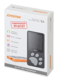 MP3 плеер Digma S4 flash,  8ГБ,  черный/серый