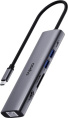 Переходник RAPOO 7-в-1 1xUSB-C to PD+1xHDMI4Kx60Hz+3xUSB3.0+1xSD deck+1xTF deck+1xRJ45 13242 XD71-SGRY