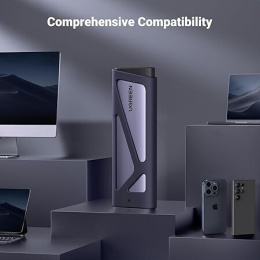 Бокс внешний для жесткого диска UGREEN CM767 15813 M.2 NVMe/M.2 SATA SSD Enclosure 10Gbps. Цвет: серый (15813_)