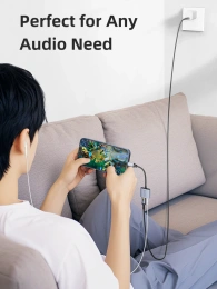 Адаптер CABLETIME CPA1G (CT-CMAC-AG) USB C на 3,5 мм аудио+USB C PD 60 Вт