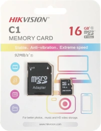 Флеш карта microSDHC 16GB HIKSEMI NEO HS-TF-C1/16G/ADAPTER с SD адаптером R/W Speed 92/10