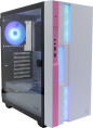 Корпус ATX Без БП GameMax Brufen C3 WP Tempered Glass, Mesh сетка+ARGB Strip 1хUSB 2.0, 1xUSB-A 3.2 5Гбит/с, HD Audio+Mic, VGA MAX 340mm, CPU MAX 170mm, 1x120mm ARGB GMX-12-Rainbow -C9 fan, 1xPatent Cooling&Over Clocking COC Fan White/Pink