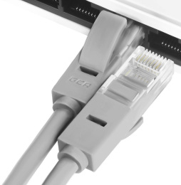 Greenconnect Патч-корд прямой 0.3m, UTP кат.5e, серый, позолоченные контакты, 24 AWG, литой, GCR-LNC03-0.3m, ethernet high speed 1 Гбит/с, RJ45, T568B
