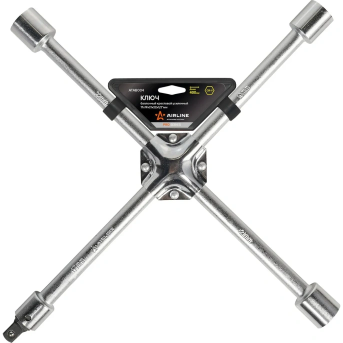 Баллонный крестовой усиленный ключ Airline PRO 17x19x21x22x1/2", 400 мм ATAB004