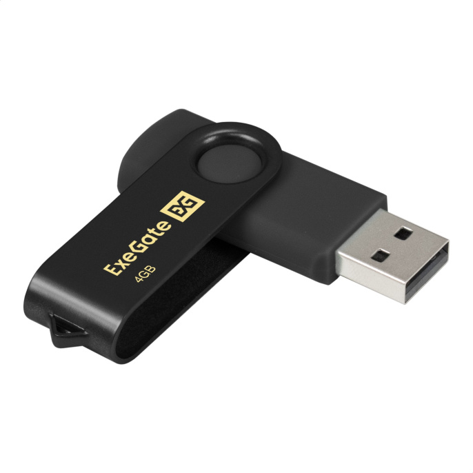 USB-флеш накопитель ExeGate Jet 4GB черный USB2.0, 480Mbps, пластик/металл EX302029RUS