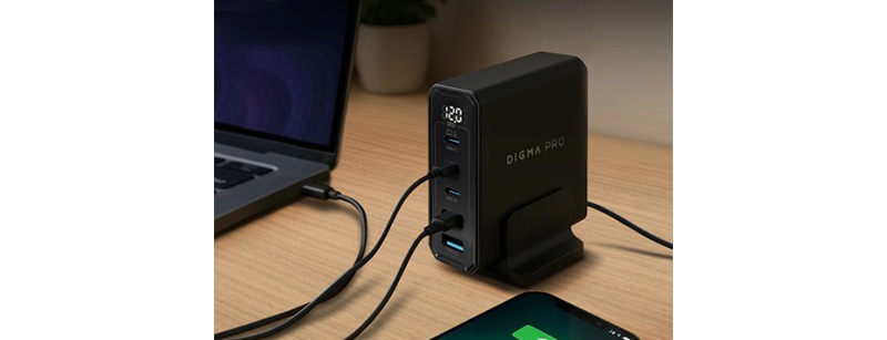 DIGMA PRO показала серию компактных GaN-зарядок мощностью до 140 Вт