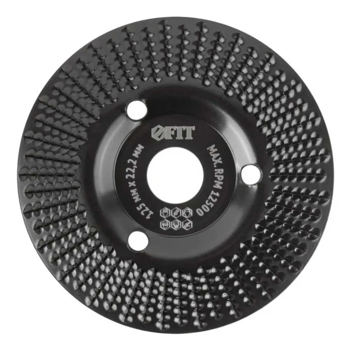 Диск обдирочный по дереву, наклонный, 22.2x125 мм, грубая насечка FIT 39524