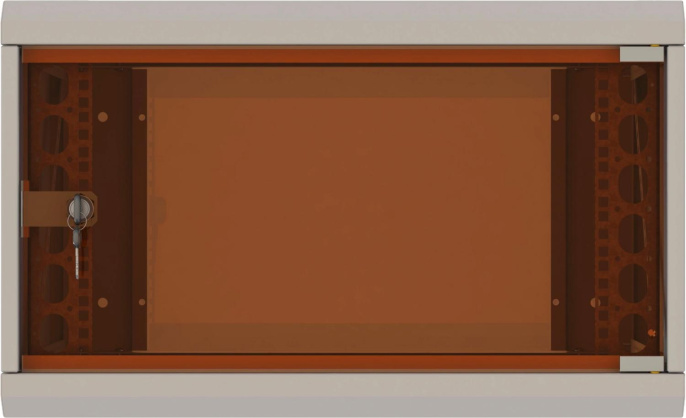 Шкаф коммутационный Suprlan 05-1506 настенный 15U 600x600мм пер.дв.стекл направл.под закл.гайки 70кг светло-серый 535мм 29.7кг 750мм металл