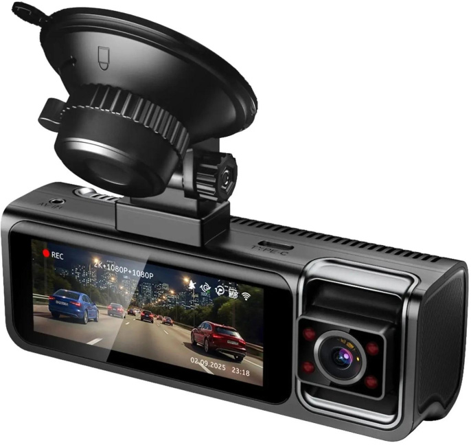 Видеорегистратор TrendVision Phantom 3CH GPS черный 1440x2560 1440p 170гр. GPS SA230D
