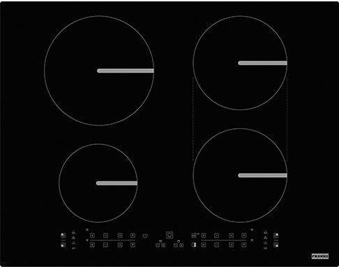 Встраиваемые индукционные панели Franke/ Best, Индукционная варочная поверхность, серия SMART, 60см, 4 зоны нагрева, индукционный мост FLEXI, сенсорное управление, 9 ступеней мощности, прямые края, установка сверху или вровень со столешницей, черная (108.
