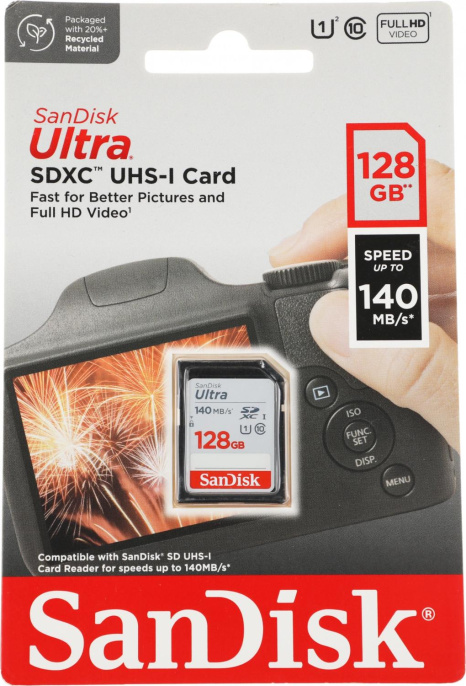 Карта памяти SDXC 128GB UHS-I SDSDUNB-128G-GN6IN SANDISK