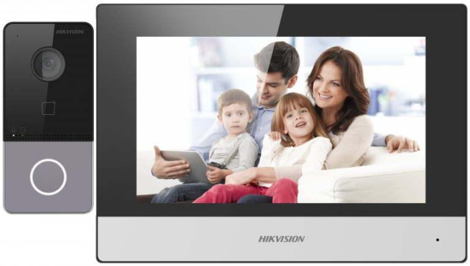 Комплект домофона Hikvision DS-KIS603-P C серебристый