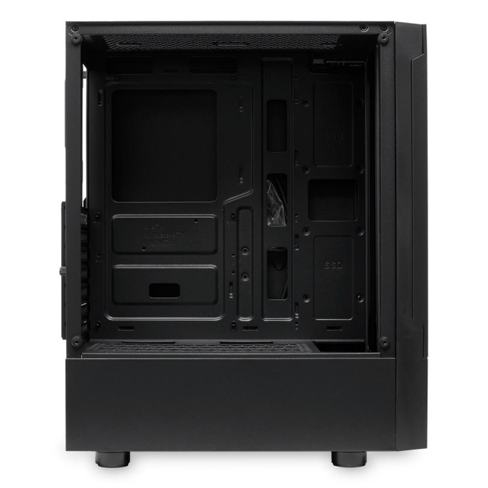 Корпус без блока питания/ Case HSPD M540, Mesh Mid Tower, Black, TG, 0.45 SPCC, no fans, ATX, mATX, mITX, 160/300/150mm, 2x2.5", 2x3.5", 7xPCI, 1xUSB-A 3.0, 2xUSB-A 2.0, 365x216x405mm (M540-TGBK)