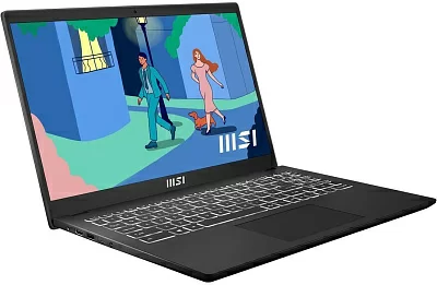 Ноутбук MSI Modern 15 B12HW-002XRU (9S7-15H212-002) Core i5 1235U 8Gb SSD512Gb Intel Arc A370M 4Gb 15.6" IPS FHD (1920x1080) Free DOS black WiFi BT Cam