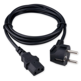 Гарнизон Кабель питания Schuko-C13, 3x0.5мм2, 6A, CCA, с заземлением, 1.8м, черный, пакет GPC-186-0.5-1.8M