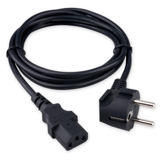 Гарнизон Кабель питания Schuko-C13, 3x0.5мм2, 6A, CCA, с заземлением, 1.8м, черный, пакет GPC-186-0.5-1.8M