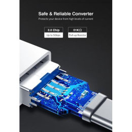 Переходник UGREEN US173-30155, Type C M to USB-A 3.0 F , OTG, скорость до 5 Гбит/с, пластиковый, White
