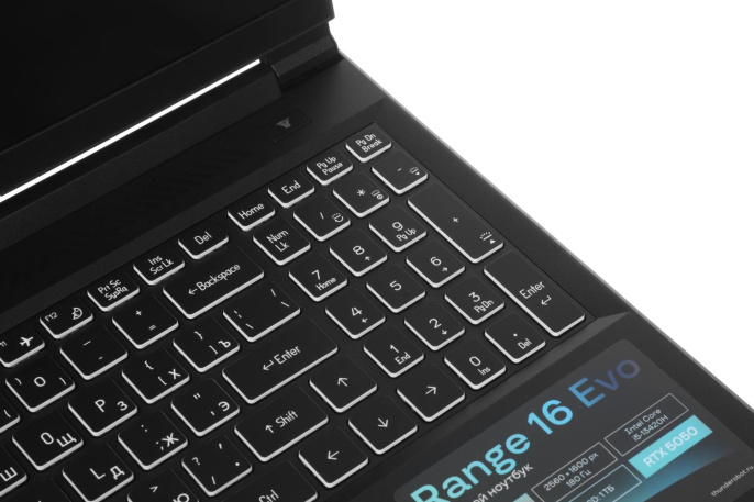Ноутбук Thunderobot Range 16 Evo Core i5 13420H 16Gb SSD1Tb NVIDIA GeForce RTX5050 8Gb 16" IPS QHD 2560x1600 FreeDOS black WiFi BT Cam JT009P00KRU
