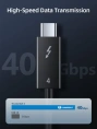 Кабель CABLETIME CT40K (CT-C160-U31-TB4-BB1.8) 1.8 м THUNDERBOLT 4 8K/40G/100W черный