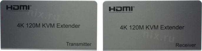 ORIENT VE051, HDMI KVM extender, HDMI+USB+Audio удлинитель до 120 м по витой паре Cat5e/6, HDMI 1.4, 4K@30Hz/1080p@60Hz, HDCP, передача ИК сигнала управления, пит. от вн.БП 5В/1А, метал.корп. 31068