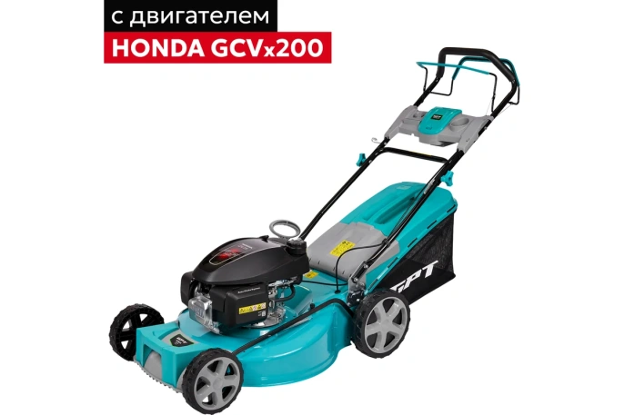 Газонокосилка бензиновая GPT GLM-Т5642ST-H роторная газонокосилка, самоходная, бензиновый двигатель, 4200 Вт, 5.6 л.с., четырехтактный, ширина скашивания: 56 см 70 л