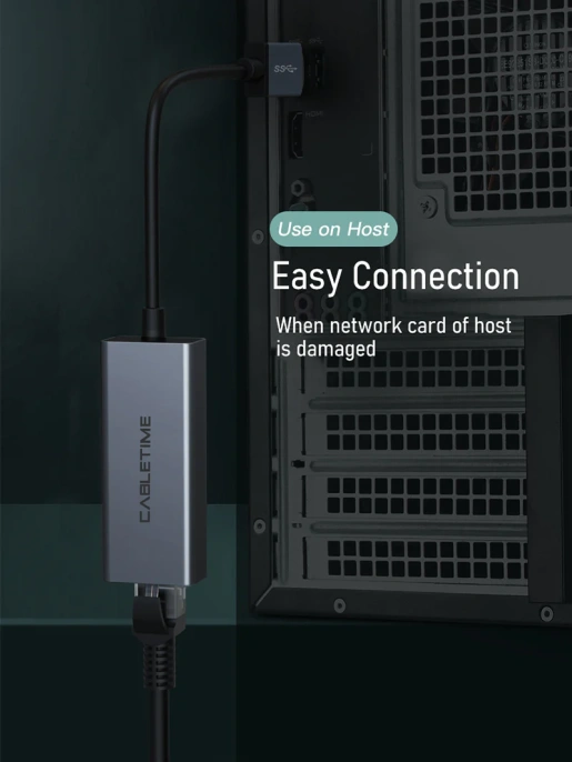 USB-Хаб CABLETIME CB52G (CT-AML100-AG) USB 2,0 до RJ45 Adhernet Adapter Max 100 Мбит / с.