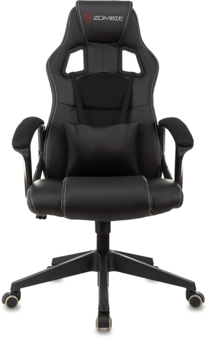 Кресло игровое ZOMBIE Arena, ткань/экокожа, до 120кг, черный (ZOMBIE ARENA BLACK)