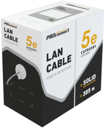 Кабель информационный PROconnect 01-0152 кат.5E UTP 4 пары 24AWG PVC внутренний 305м серый