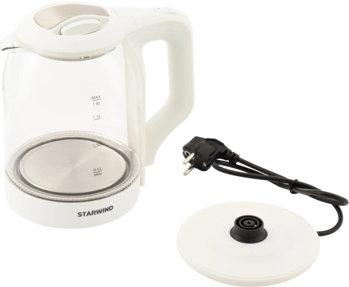 Чайник электрический StarWind SKG1056, 1.8л, стекло