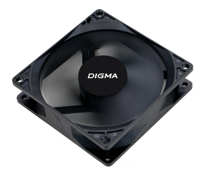 Вентилятор для корпуса Digma DFAN-90 90х90x25 черный 3-pin 4-pin Molex 23дБ Ret