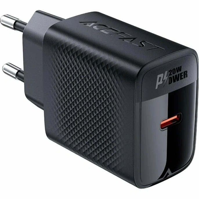 Сетевое зарядное устройство ACEFAST A82,  USB-C, 20Вт, 3A, черный [af-a82-bk]