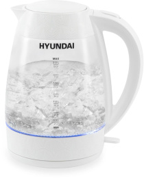 Чайник электрический Hyundai HYK-G4506 2л. 2200Вт белый корпус: стекло/пластик