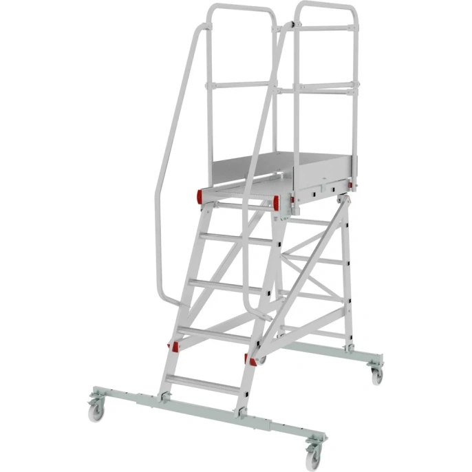Передвижная односторонняя лестница-подмости с платформой Новая Высота NV 5510, 1x5 ступеней 5510105