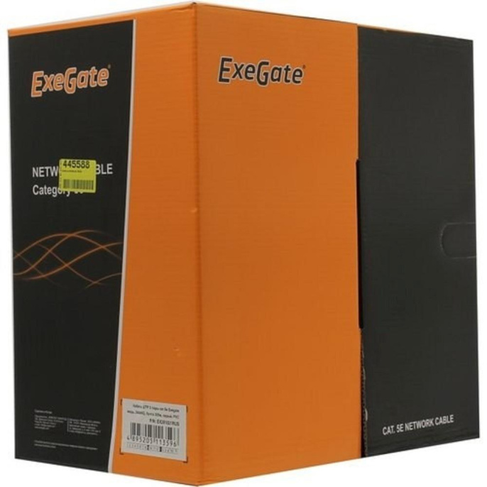 Кабель ExeGate UTP-2-C5e-CU-S24-IN-PVC-GY-305-FLUKE UTP 2 пары кат.5e медь, 0.5мм (24AWG), FLUKE® test pass, 305м, серый, PVC EX281821RUS