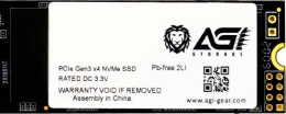 PATRIOT MEMORY Накопитель SSD AGI AI198 256GB AGI256G66AI198 M.2, PCI Express 3.0 x4, 3D TLC NAND, скорость чтения/записи: 3000/2000MB/s