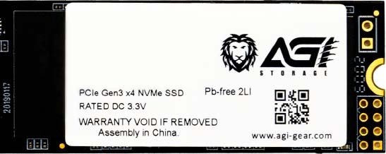 PATRIOT MEMORY Накопитель SSD AGI AI198 256GB AGI256G66AI198 M.2, PCI Express 3.0 x4, 3D TLC NAND, скорость чтения/записи: 3000/2000MB/s