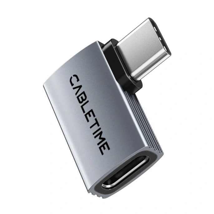 Адаптер CABLETIME CP83G (CT-OTG41-AG) USB4 Type-C OTG, боковой L-образный, 40 Гбит/с