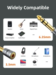 Аудиоадаптер CABLETIME CPA3G (CT-6M3F-AG) 6,3 мм на 3,5 мм