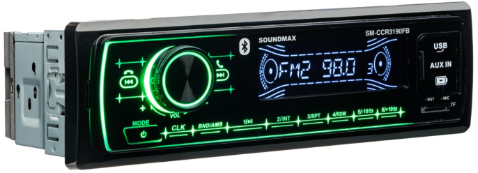 Автомагнитола Soundmax SM-CCR3190FB 1DIN 4x50Вт SM-CCR3190FB ЧЕРНЫЙ /G
