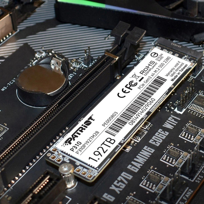 SSD накопитель Patriot P310 P310P192TM28 1.92ТБ, M.2 2280, PCIe 3.0 x4, NVMe, M.2