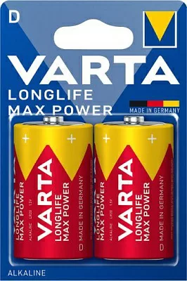 Батарейка Varta LONGLIFE MAX POWER (MAX TECH) LR20 D BL2 Alkaline 1.5V (4720) (2/20/100) (2 шт.)