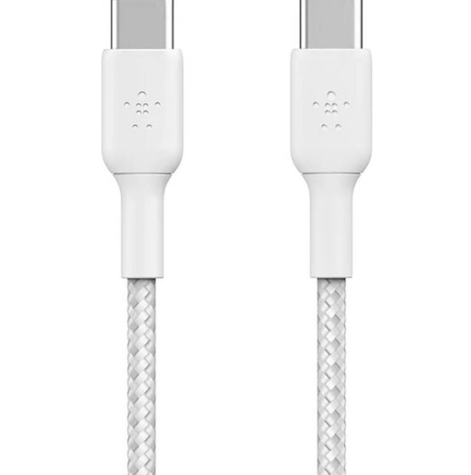 Кабель Belkin BoostCharge Braided 60W USB-C To USB-C 2.0 Cable. Длина: 0,15м. Цвет: белый