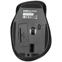 Беспроводная мышь Sven RX-525SW чёрная бесшумн. кл., 5+1кл. 600-1400DPI, Soft-touch, блист. SV-021849