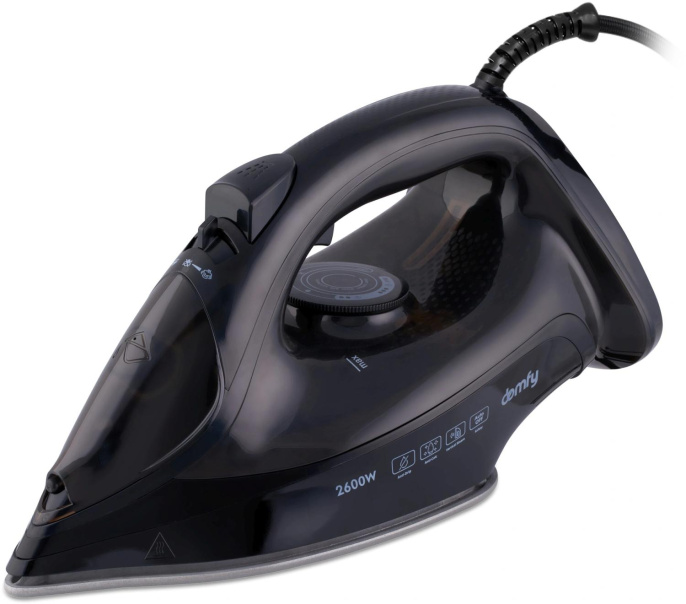 Утюг DOMFY DSB-EI603,  с паровым ударом,  2600Вт,  с автоотключением,  черный